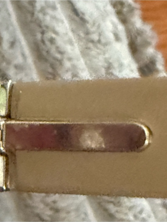 CHANEL Silver Metal Rectangular Glasses with Beige Temples and Red Accents main image 2